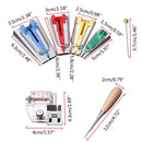 6/12/18/25mm Fabric Bias Binding Tape Maker Kit Set Binder Foot For Sewing Quilting + AWL