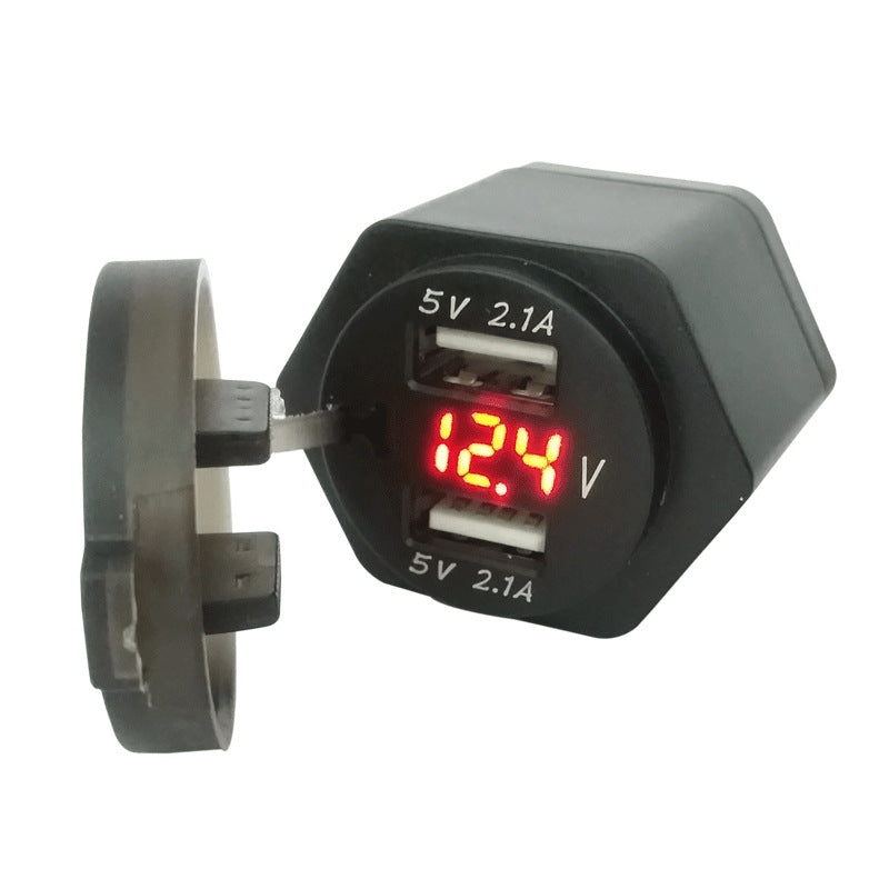 4.2A Dual USB Motorcycle Charging Digital Display Voltmeter Charger Vehicle For BMW