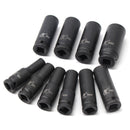 10pcs 1/2 inch Drive Deep Impact Metric Socket Set 10-24mm Air Garage Socket Wrench Tool