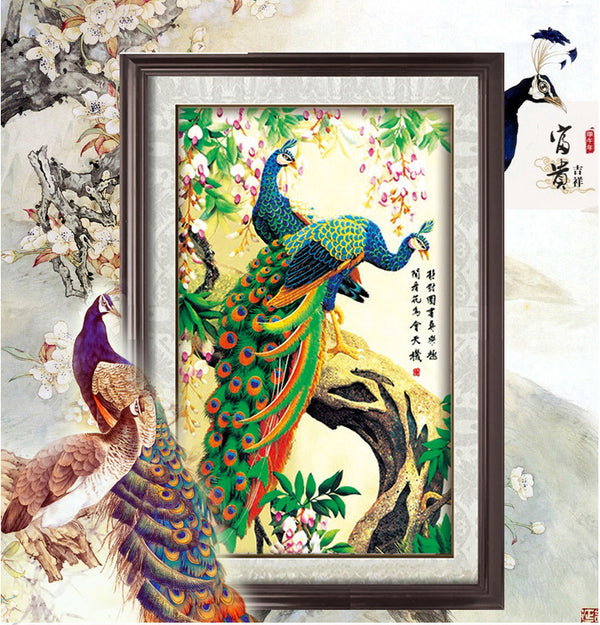 5D DIY Diamond Painting Embroidery Anmial Peacock Cross Stitch Decorations Landscape Diamond Mosaic Rhinestones Home Decor