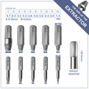 Drillpro 22pcs Damaged Screw Extractor Set with Locking Socket Adapter for Broken Screw HSS Broken Bolt Extractor Screw Remover Kits