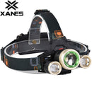 XANES 740 1200 Lumens T6+XPE LED Bicycle Headlight Mechanical Zoom Outdoor Sports HeadLamp 4 Modes