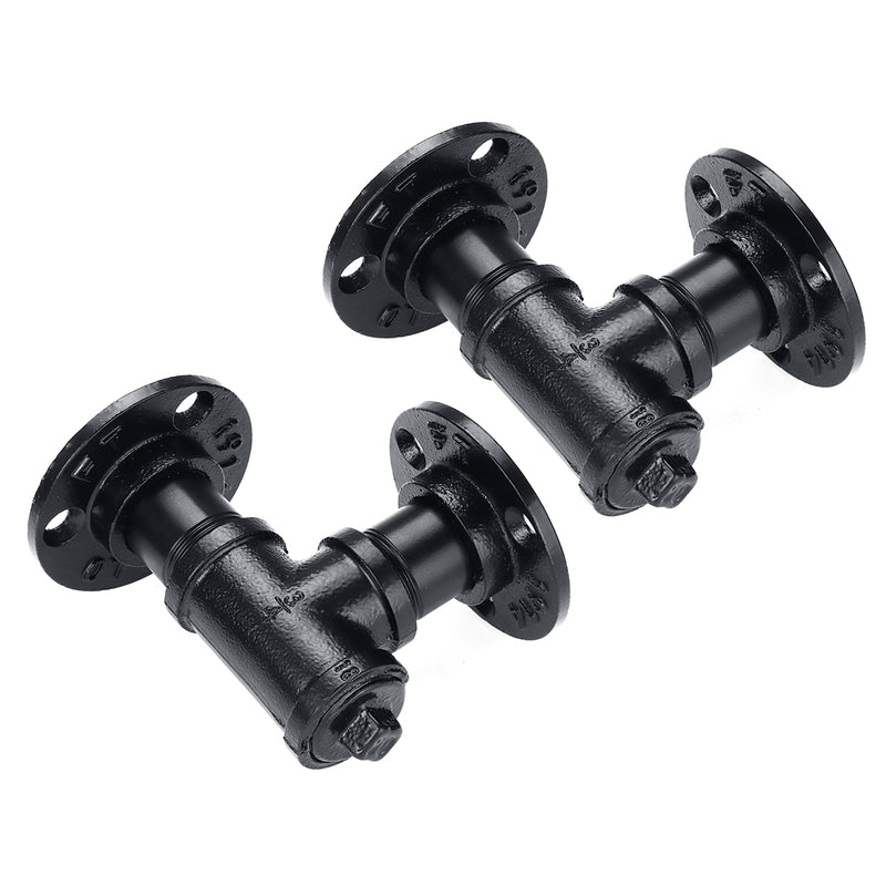 1 Pair of DN20 Steel Pipe Shelf Bracket Holder 100/150/200/240mm DIY Pipe Shelf Bracket