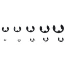 120PCS 1.5-10mm Black Manganese Steel E-shaped Circlip Snap Ring Plier Opening Ring