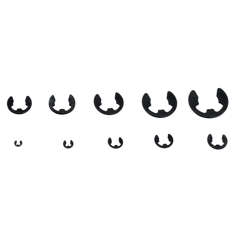 120PCS 1.5-10mm Black Manganese Steel E-shaped Circlip Snap Ring Plier Opening Ring