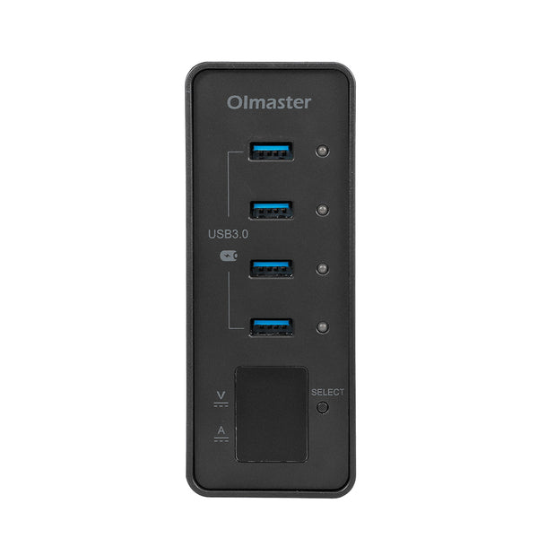 OImaster HB-8902U3 4 Ports Adapter USB3.0 5Gbps with Current and Voltage Display Connector USB Hub for PC Laptop