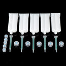 5Pcs/set 50ml 2:1 AB Glue Tube Dual Glue Cartridge Two Component Dispenser Tube with Mixing Tube Mixing Syringe for Industrial Glue Applicator