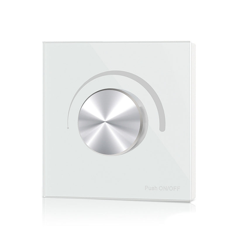 LUSTREON AC100-240V 1CH Wall Mount Rotary Panel Manual Triac LED Dimmer Controller Switch