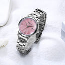 CHENXI 303L Luxury Flower Dial Case Ladies Watches Stainless Steel Strap Quartz Watches