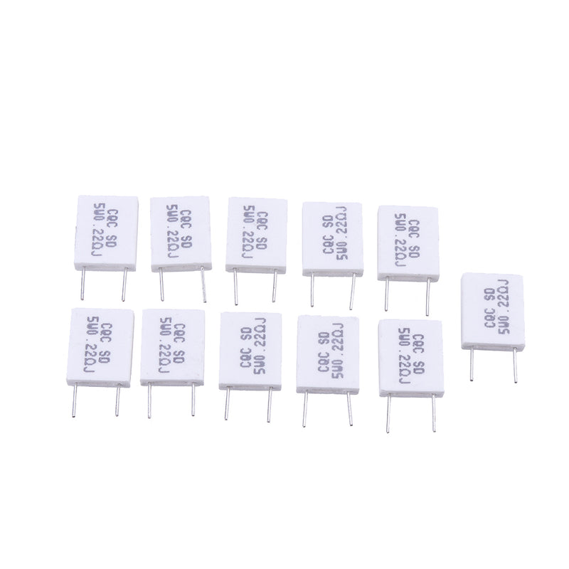10pcs BPR56 5W 0.22R 0.22 Ohm 5w Non-inductive Ceramic Cement Resistor Wirewound Resistance