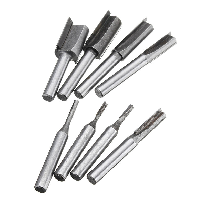 8pcs 1/4 Inch Shank Router Bit Kit Profiling Trimming Cutter Woodworking Tools