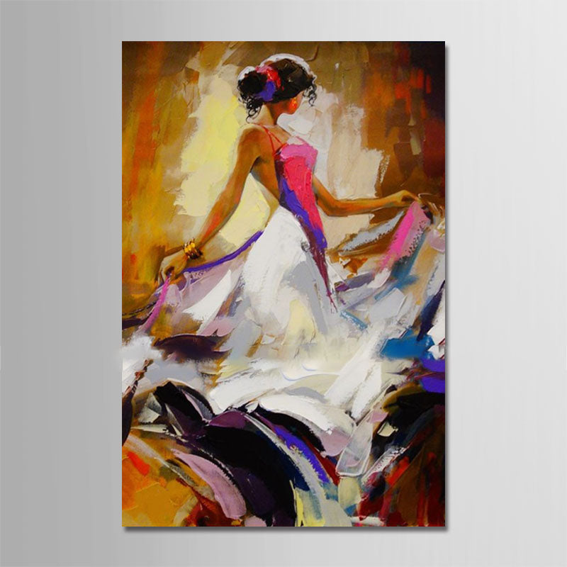 Hand Painted Oil Paintings Abstract People Modern Stretched Canvas Wall Art For Home Decoration