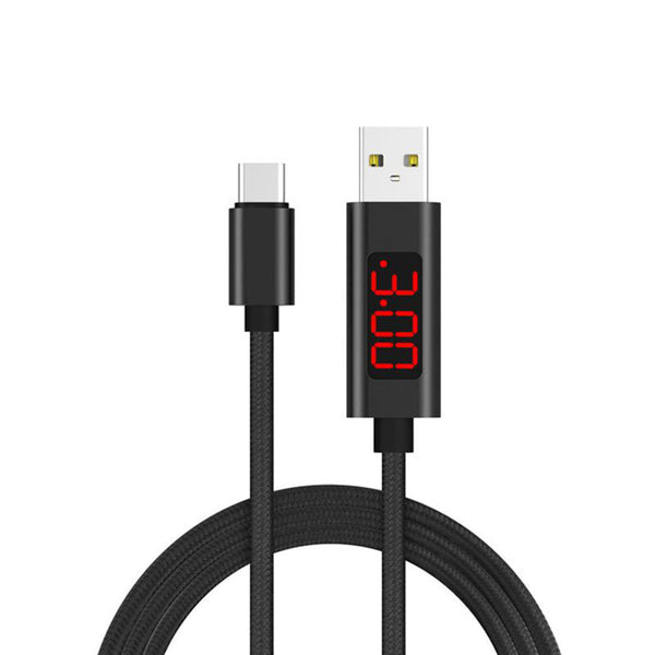 3A Type C Digital Voltage Current LED Display Fast Charging Data Cable 1M