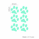 Honana DX-141 6PCS 8.5x8.5cm Fluorescent Glow Dog Footprint Wall Sticker