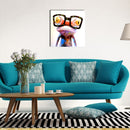 Miico Hand Painted Oil Paintings Animal Modern Art Happy Frog With Glasses On Canvas Wall Art For Home Decoration 20x20cm