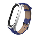 Mijobs Leather Watch Strap Replacement Watch Band for Xiaomi Mi band 3 Smart Watch