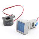 3Pcs 22mm AC 50-500V 0-100A Mini Digital square Voltmeter Ammeter Volt Voltage Tester Meter Dual LED Indicator Pilot Lamp Light Dual -Blue