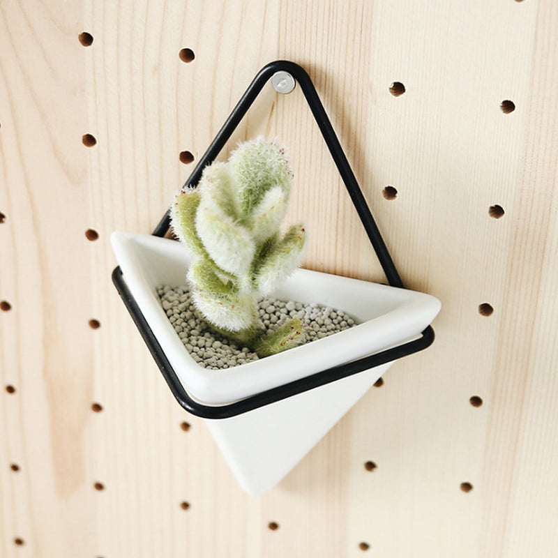 Wall Hanging Plant Flower Pot Succulent Ceramic Planter Stand Box Holder