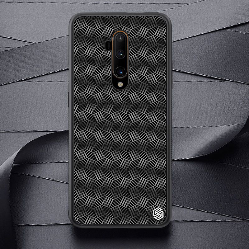 For OnePlus 7T Pro Case NILLKIN Lattice Pattern Double-Layer Carbon Fiber Ultra-thin Anti-Scratch Non-Slip Protective Case