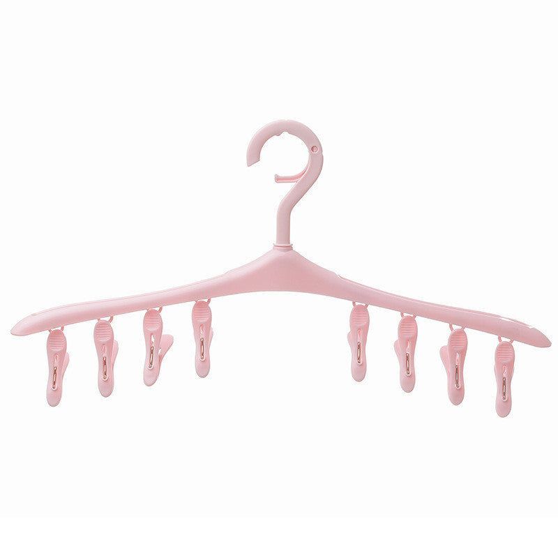 Rotatable 8 Clip Windproof Drying Rack Hanger Cloth Sock Short Rack Plastic Non-slip Hanger