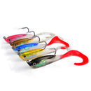 ZANLURE 5pcs 10cm 14.7g Pencil Soft Fishing Lure 5 Colors Soft Baits Hook Salt/Freshwater Fishing