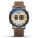 MEGIR 2137 Business Style Leather Strap Men Wrist Watch Unique Design Quartz Watches