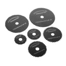 7pcs Black HSS Saw Blades Cutting Discs Mandrel Cutter Rotary Tool