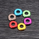 Suleve M5AW1 10Pcs M5 Aluminum Alloy Flat Fender Screw Washer Spacer Gasket Multicolor