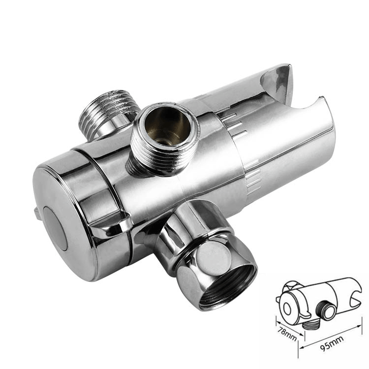 Multifunction Double Head Top Rainfall Shower Head Set with Three Ways Water Valve