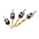 Drillpro 4pcs 3mm-6mm 5 Flute Countersink Drill Bit Woodworking Chamfer Reamer Set