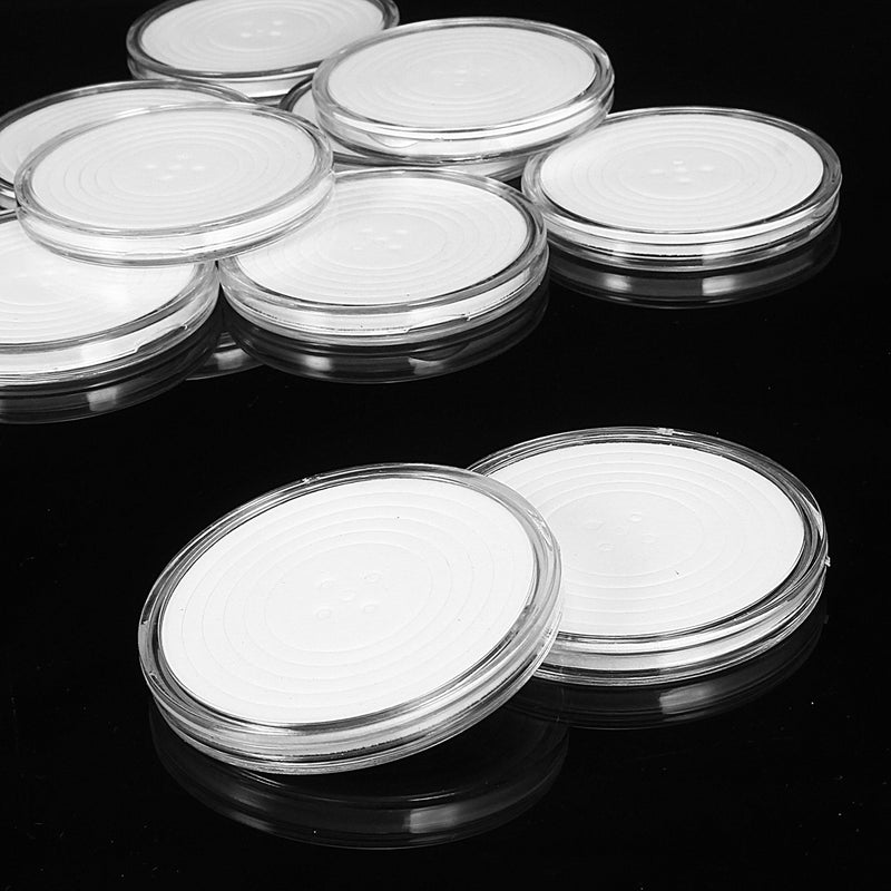 10Pcs Clear Polystyrene Capsules with Coin Holder Case Adjustable for 20 to 40mm Coin