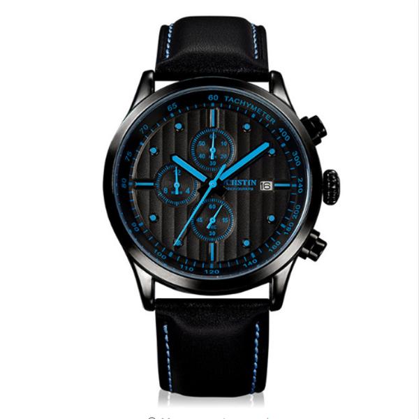 OCHSTIN GQ042B Luxury Men Quartz Watch Fashion Sub-dail Leather Straps Sport Watch