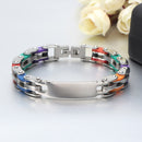 Trendy Stainless Steel Chain High Polished Silicone Cool Gift Bracelet for Men