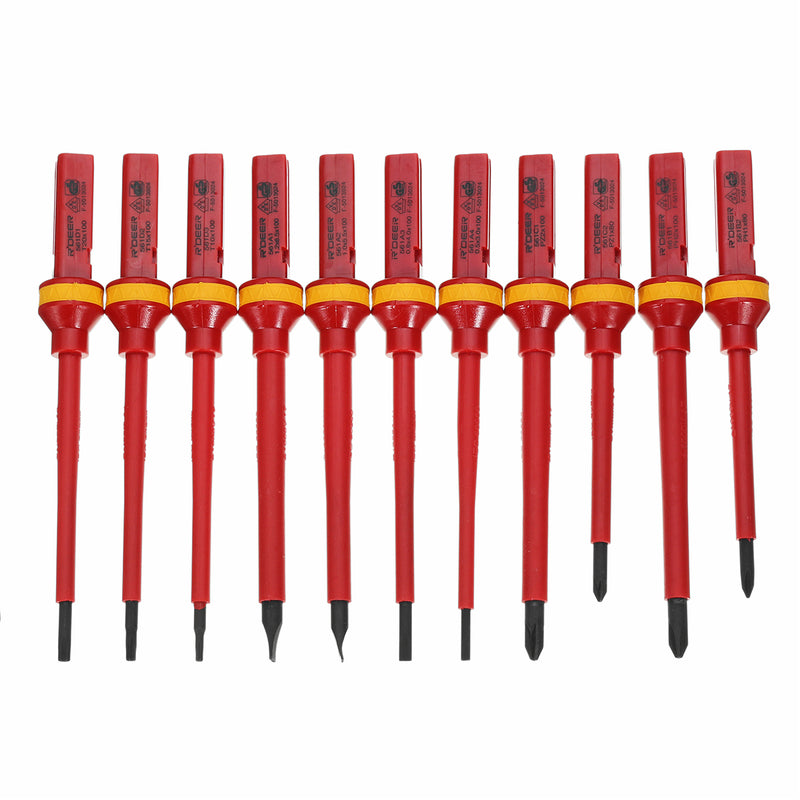 Raitool 13Pcs 1000V Electronic Insulated Screwdriver Set Phillips Slotted Torx CR-V Screwdriver Repair Tools