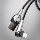 Baseus 3A Type C 90 Degree Angle Reversible Fast Charging Data Cable With LED Light 1M
