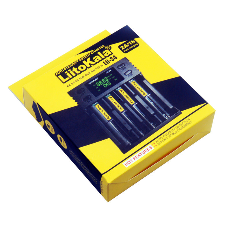 LiitoKala LII-S4 LCD Battery Charger 3.7V 18650 18350 18500 16340 21700 20700B 20700 14500 26650