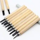 12Pcs/Set High Carbon Steel Wood Carving Chisel Chip Detail Chisel Woodworking Tools