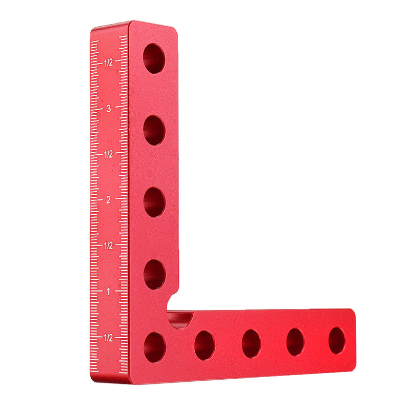 90 Degree 100x100mm Aluminium Alloy Precision Clamping Square With Hole Inch and MM Scale Woodworking Machinist Square Positioning Right Angle Clamping Measure