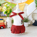 Summer Pet skirts for Small Size Dogs With Gold Buckle Plaid Student Style Fashion Pet Dog Skirt