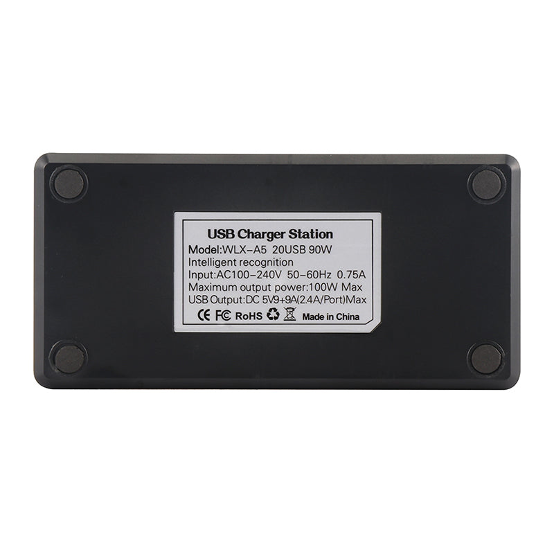 AC 100-240V 20 Ports USB Charging Station USB 5V 18A Output USB Charger Adapter