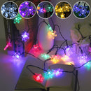 5M 20 LED Snowflake Bling Solar Fairy String Lights Christmas Outdoor Party Multicolor Lamp