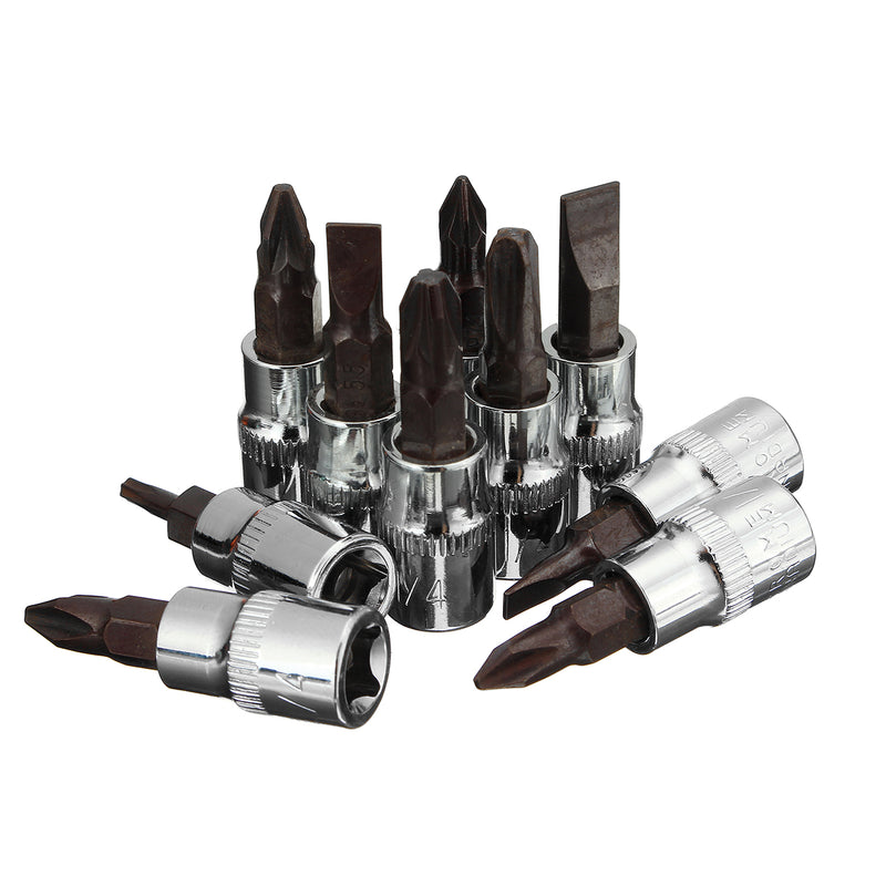 53Pcs 1/4" Drive Socket Ratchet Wrench Combo Bit Set Car Motorcycle Repair Hand Tool Kit