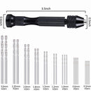 Drillpro 36 Pieces Hand Drill Set Include Pin Vise Hand Drill Mini Drills and 0.5-3.0mm Twist Drills and 0.3-1.2mm PCB Drill for Craft Carving DIY
