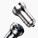 Nickel Color CAFELE DC 12-24V 4.8A Universal Car Charger Dual USB Fast Charging Zinc Alloy Smart LED Display