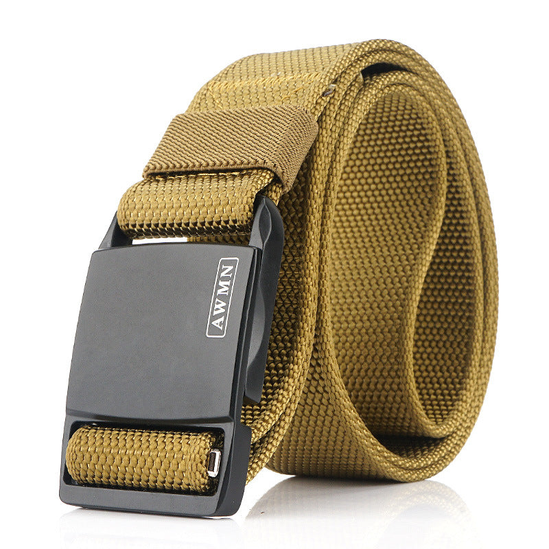 AWMN 125cmx3.8cm Military Tactical Belt Outdoor Zinc Alloy Magnetic Buckle Casual Belts Canvas Waist Belts