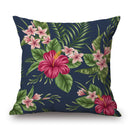 Decorative Throw Pillow Case Fashion Cotton Linen Tropical plant Flowers Grass Cushion Cover
