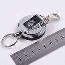 4cm High Resilience Steel Wire Rope Chain Recoil Metal Retractable Key Chain Alarm Key Ring