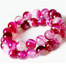 Stripes Agate Gemstone Beads Round Spacer Loose Beads