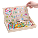 Kids Math Counting Educational Toys Learning Number Sticks Blackboard Wooden