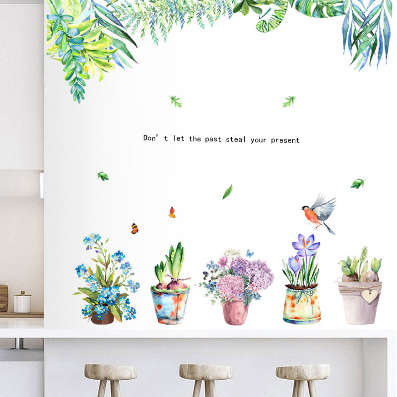 Miico FX82026 2 PCS Flower Printing Sticker Decorative Sticker Sofa Background Wall Sticker DIY Sticker